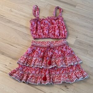 Boho-Hippie-Festival Tank Top-Mini Skirt Set-M/S-100% Cotton